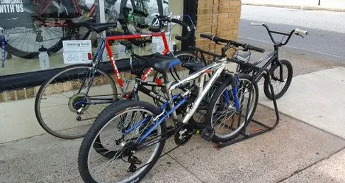 Used bikes on display