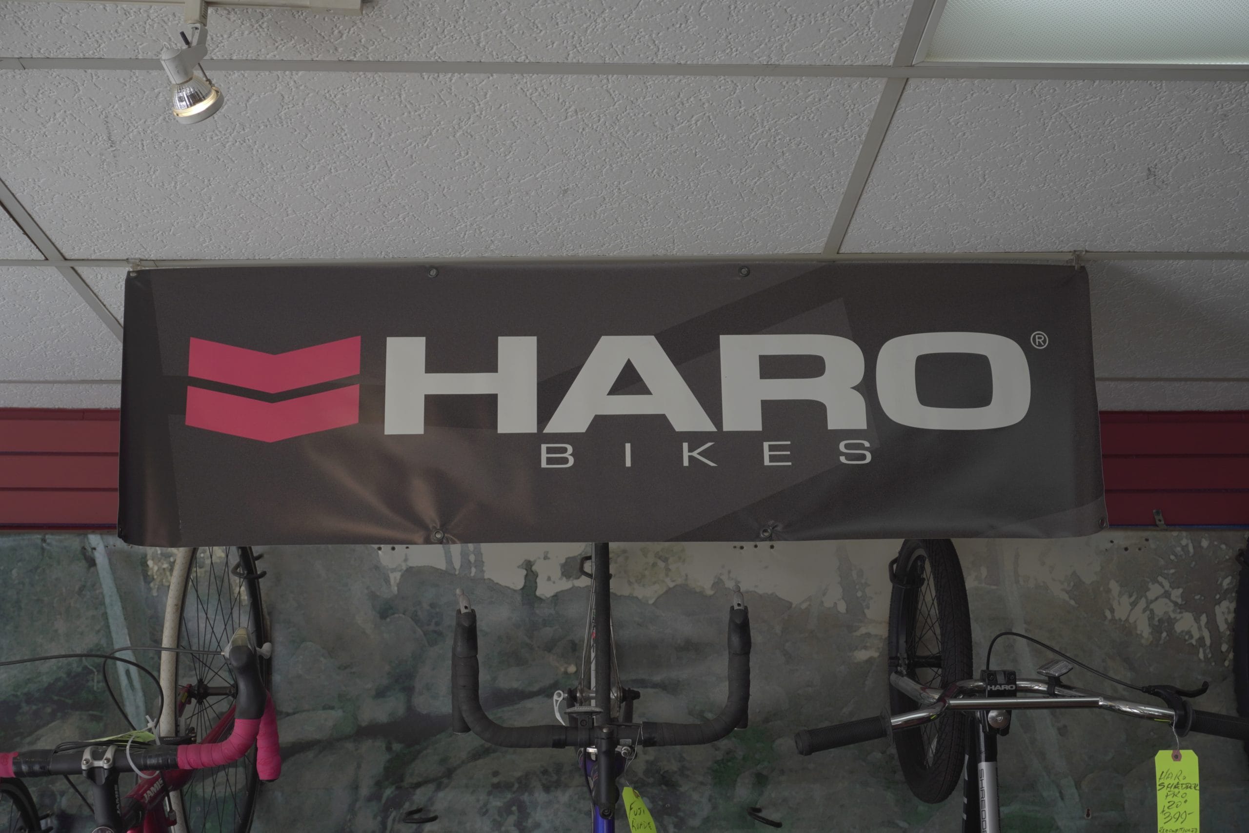 Mountain bikes on display